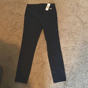 Plaid navy blue Calvin Klein stretch work pants